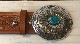 ＜Indian Silver Belt＞Turquoise Oval Concho Belt