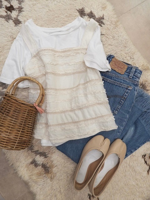 ＜I'm Laughy＞otona no lace boarder tops