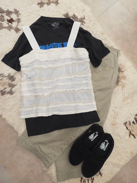 ＜I'm Laughy＞otona no lace boarder tops