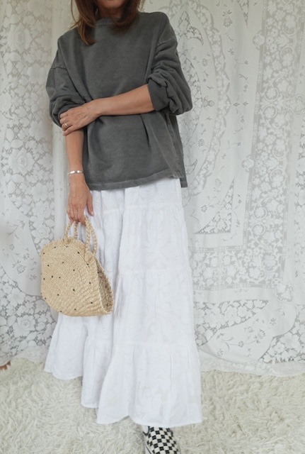 ＜select＞jacquard tierred dress