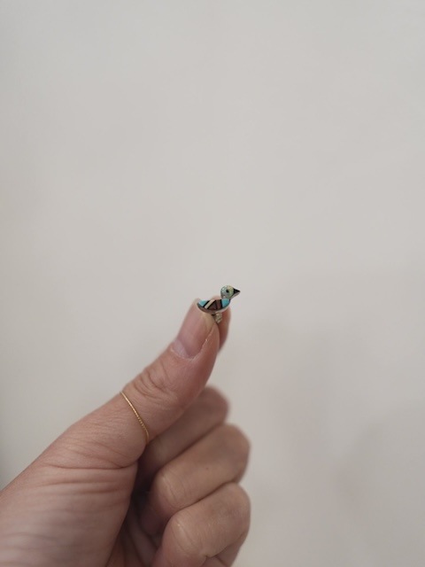＜Indian Jewelry＞bird Inlay pierce