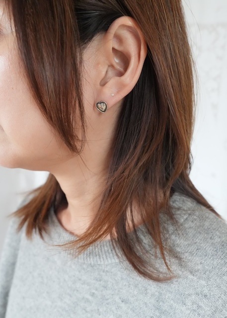 ＜Indian Jewelry＞silver heart plate pierce