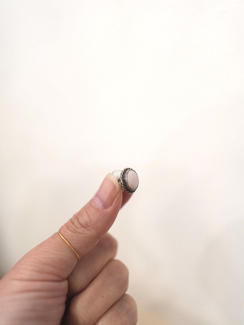 ＜Indian Jewelry＞pink conch shell silver pierce