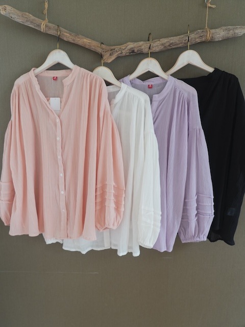 ＜select＞india cotton volume sleeve blouse
