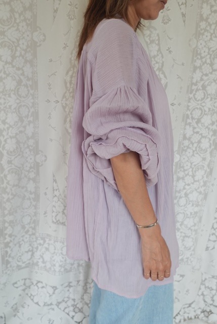 ＜select＞india cotton volume sleeve blouse