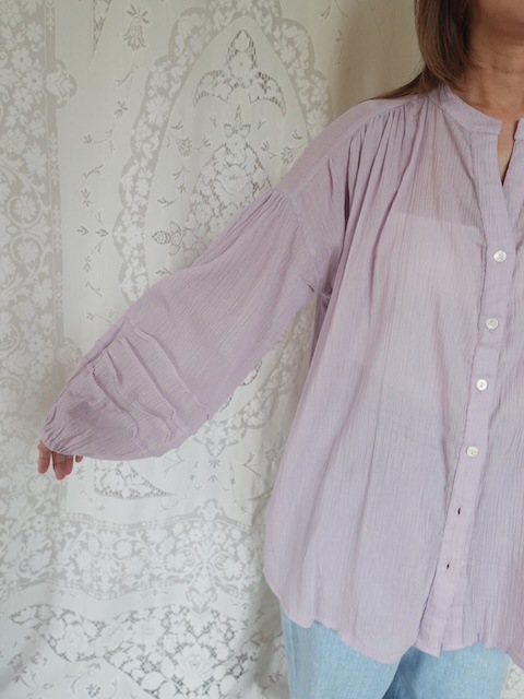 ＜select＞india cotton volume sleeve blouse