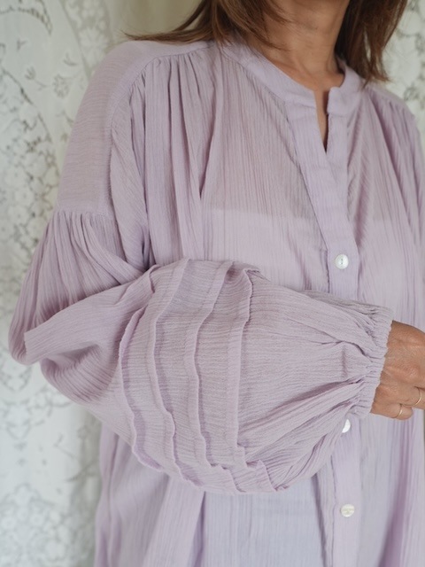 ＜select＞india cotton volume sleeve blouse