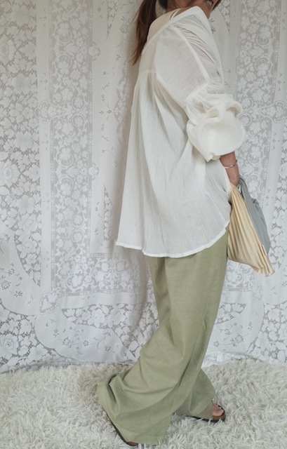＜select＞india cotton volume sleeve blouse