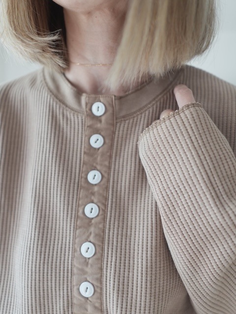 <select>botanical dye henley neck thermal