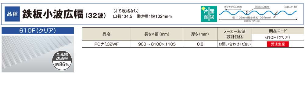 �ݥꥫ���ġ�ʵǢ����ϥ����ѡ�Ŵ�ľ��ȹ��� 32�ȡ�0.8mm������1,105mm��Ĺ��900mm��8,100mm�������������������������󥷡�������10���