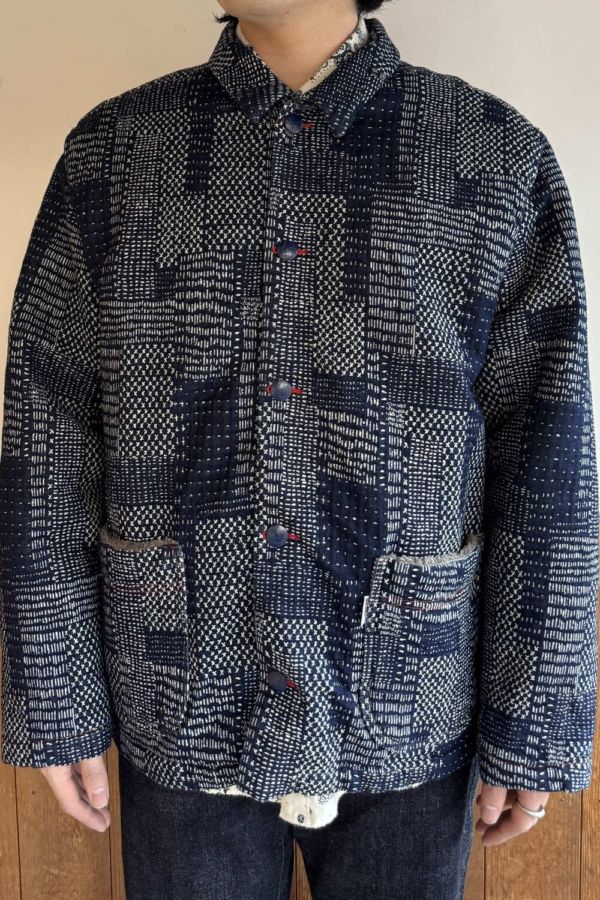 専用　Blue Trickの 花柄ジャケット ちりめん使いデニムカバーオールジャケット◇ブルートリック｜アウター