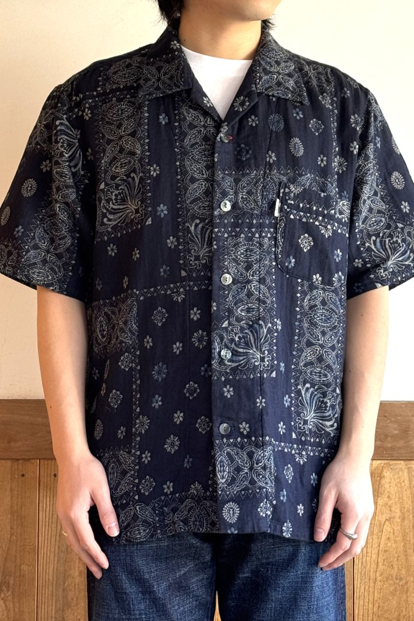 【BlueTrick】 アロハシャツ IDWガーゼ バンダナ