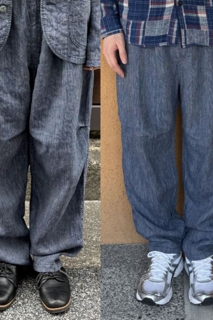 【BlueTrick】 リネンストライプバルーンパンツ