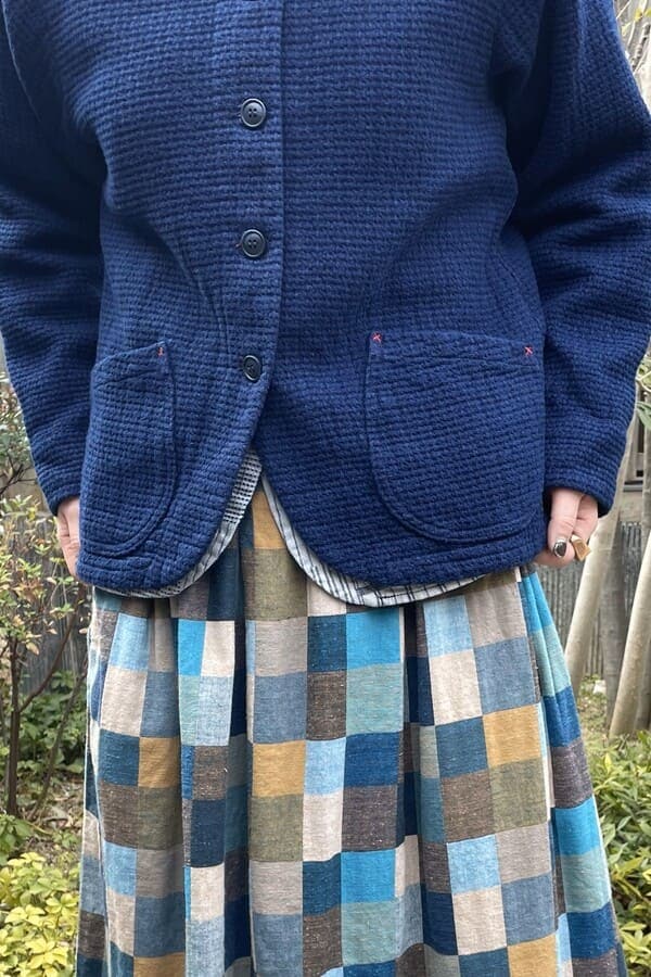 BlueTrick】裏アカクロス刺子ジャケット（レディース