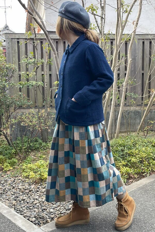 blue trick 刺子ジャケット BlueTrick】刺子ジャケット カーキ（ユニセックス