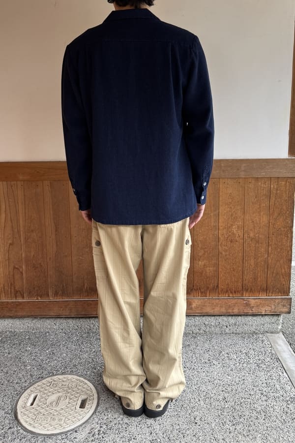 【BlueTrick】 開襟シャツ IDワッフル(メンズ)