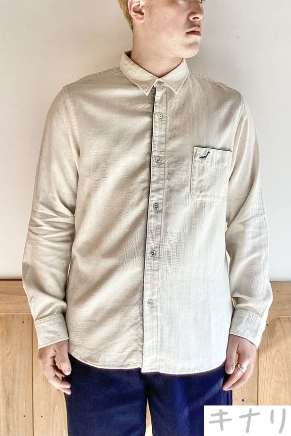 Blue Trick】メンズ台衿シャツ ダックパッチ ID／キナリ | シャツ