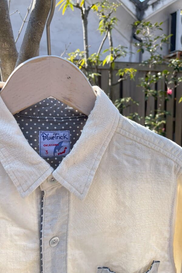 Blue Trick】メンズ台衿シャツ ダックパッチ ID／キナリ | シャツ