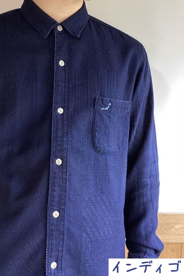 Blue Trick】メンズ台衿シャツ ダックパッチ ID／キナリ | シャツ