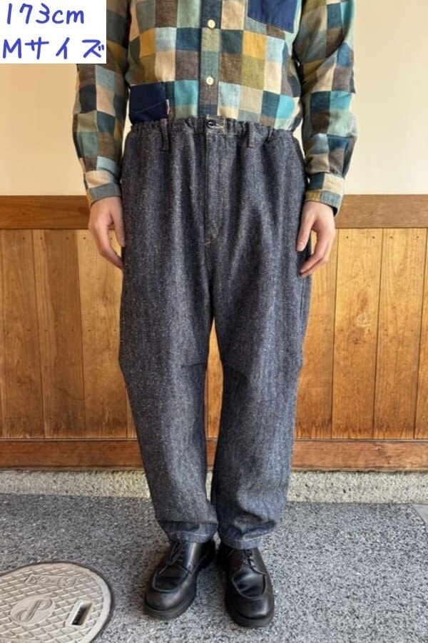 【BlueTrick】 ヘリンボンネップバルーンパンツ インディゴ(ユニセックス)