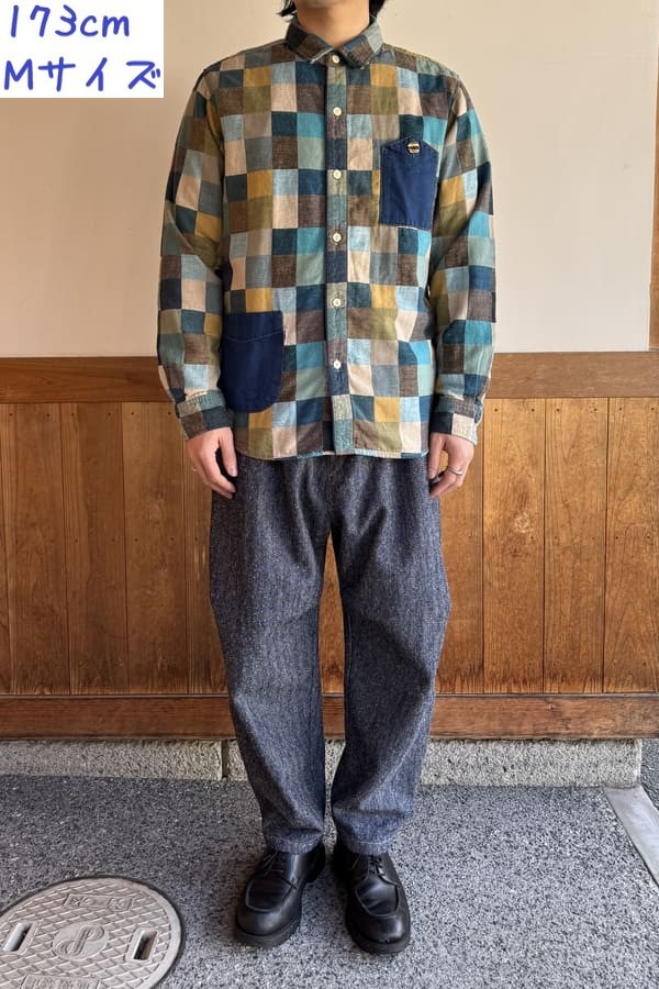 BlueTrick】 ヘリンボンネップバルーンパンツ インディゴ（ユニ