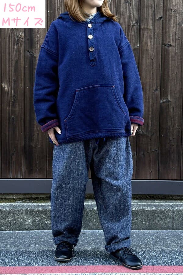 BlueTrick】 ヘリンボンネップバルーンパンツ インディゴ（ユニ