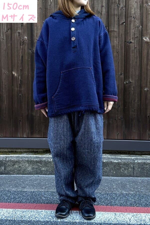 BlueTrick】 ヘリンボンネップバルーンパンツ インディゴ（ユニ