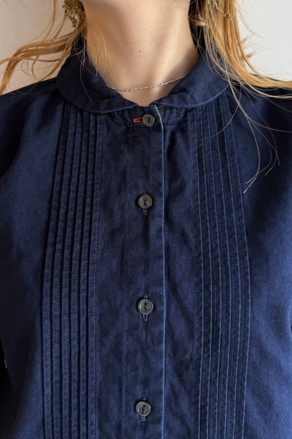 ARTS&SCIENCE 0221-L6179-0094 pin tuck shirts ノーカラーピンタック ブラウス シャツ 22SS イエロー アーツ&サイエンス 4-0819M 240139 BlueTrick】ピンタックブラウス（レディース） | シャツ