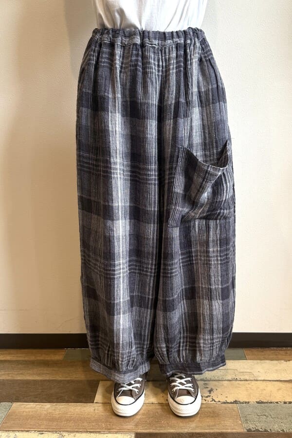 BlueTrick】サーカスパンツ リネンチェック（レディース） | パンツ