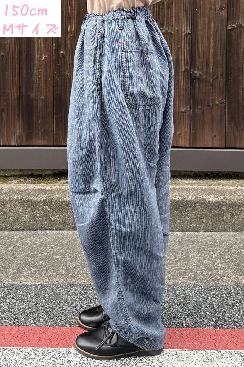 【BlueTrick】 リネンストライプバルーンパンツ