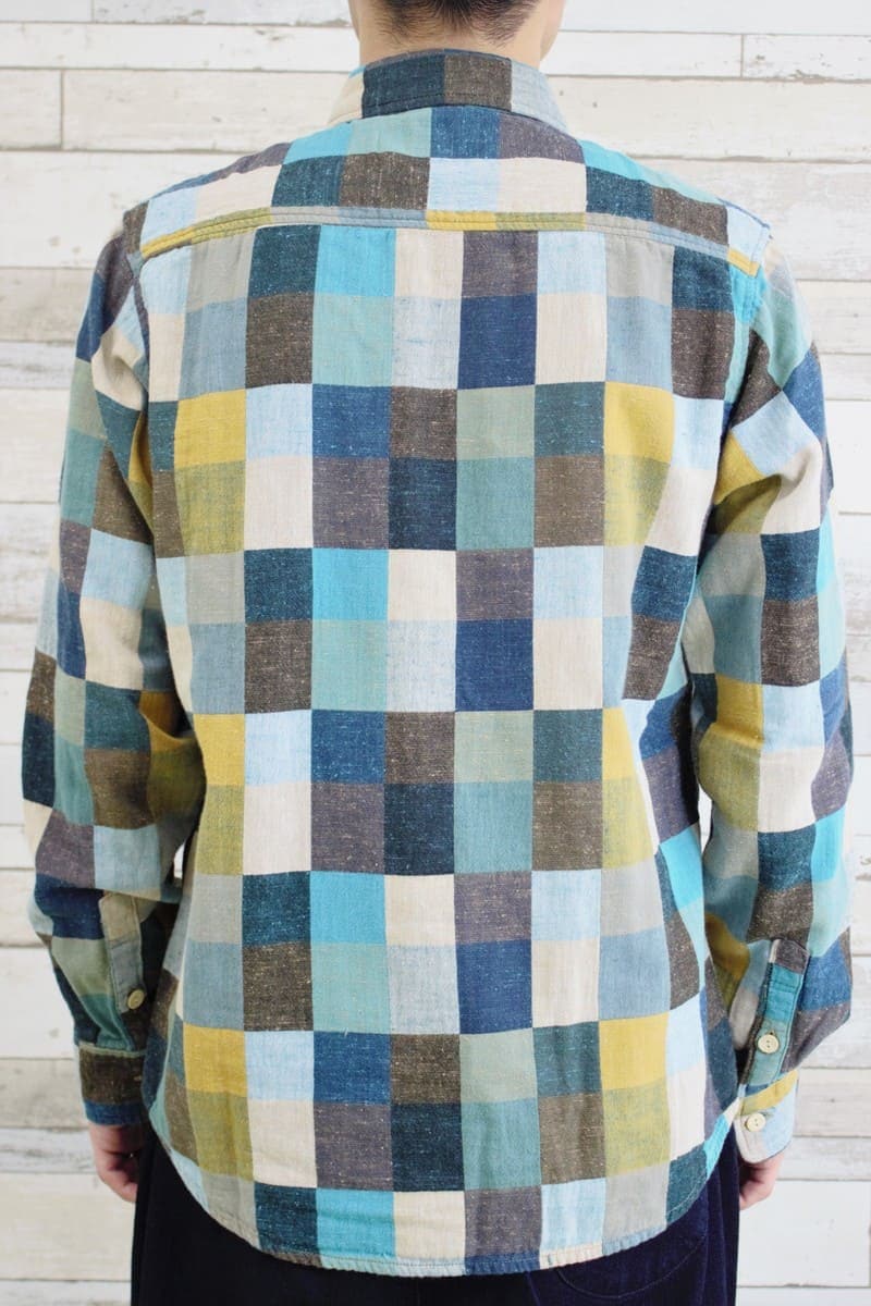 【BlueTrick】 メンズカラーパッチ台衿シャツ