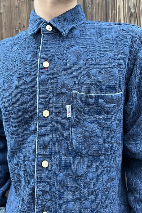 【BlueTrick】台襟シャツ テッセンダーク(メンズ)