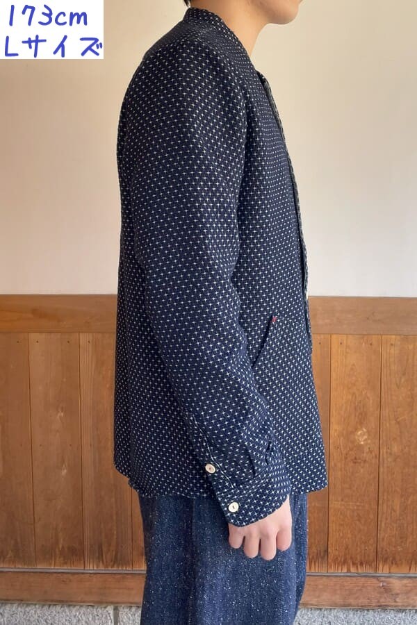 【BlueTrick】バンドシャツジャケット オフクロス(ユニセックス)