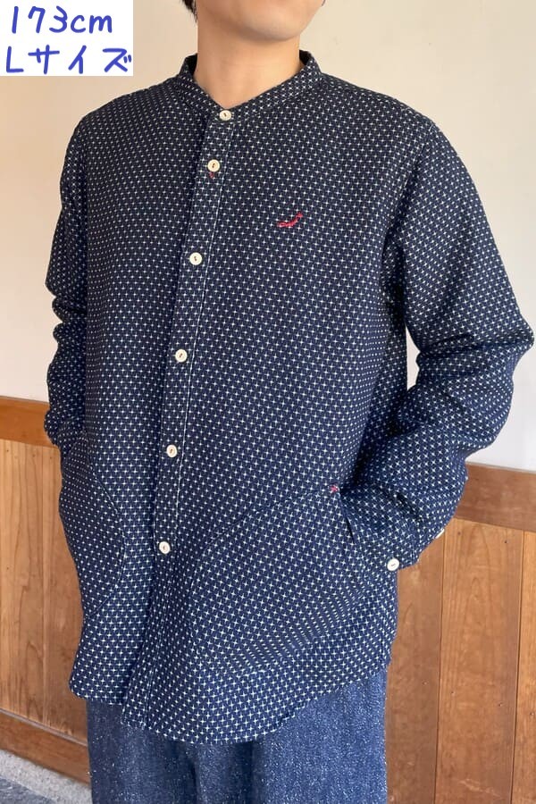 【BlueTrick】バンドシャツジャケット オフクロス(ユニセックス)