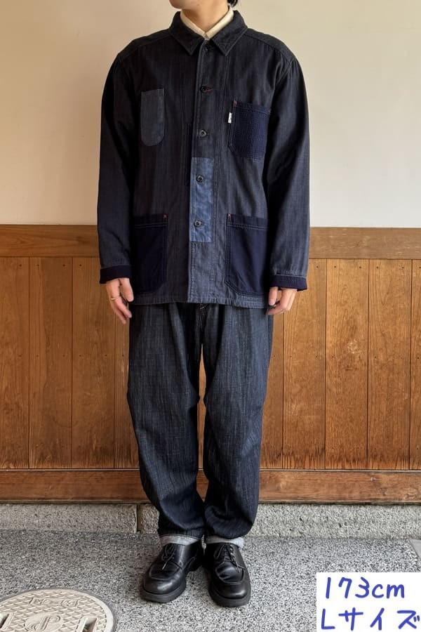 Bouncer パッチ付きカバーオールジャケット 最安値 デニムジャケット gジャン 「セットアップ可」パッチ付きデニム