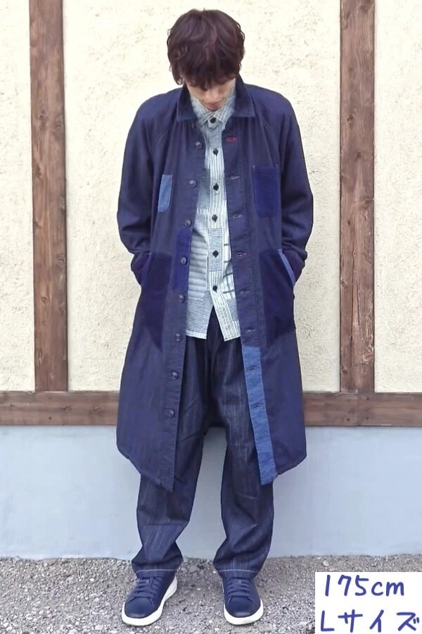 ブルートリックのロングショップコート BlueTrick】 ロングショップコート 刺子 | ジャケット