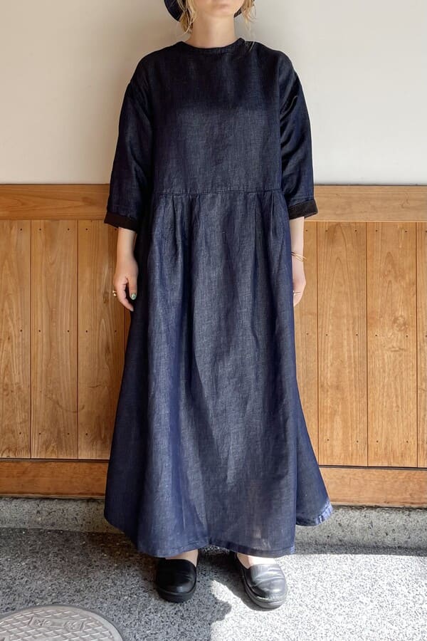 BlueTrick】 レディース 2Wayワンピース （リネンデニム）（七分袖