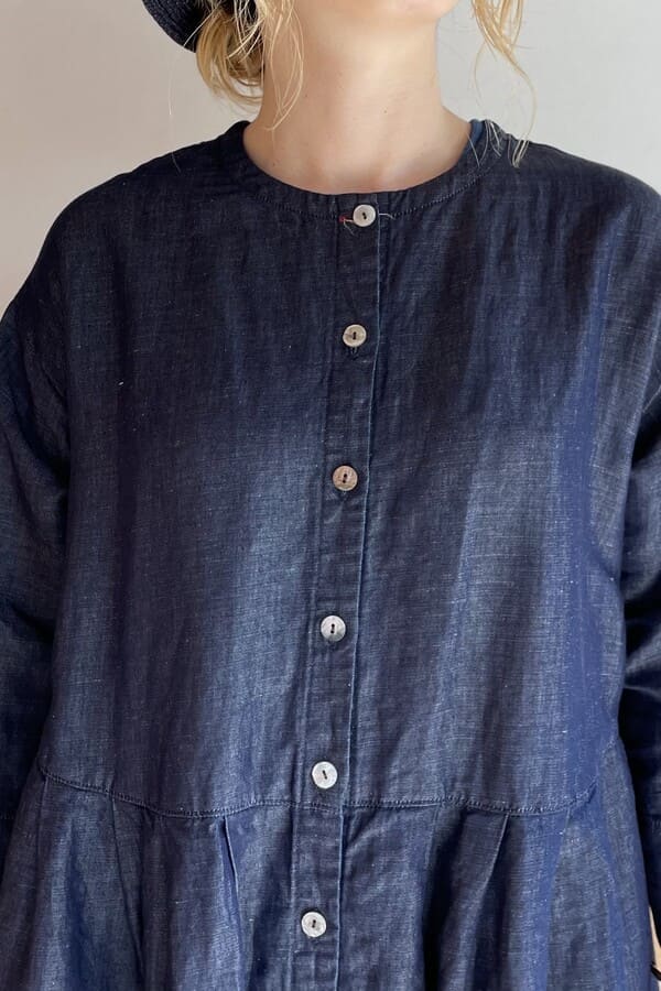 BlueTrick】 レディース 2Wayワンピース （リネンデニム）（七分袖