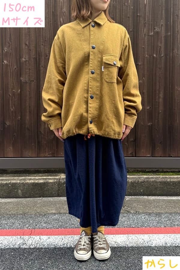 【BlueTrick】カラー刺子ワークジャンパー からし/わさび (ユニセックス)