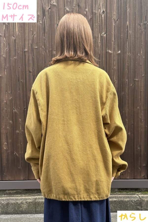 【BlueTrick】カラー刺子ワークジャンパー からし/わさび (ユニセックス)