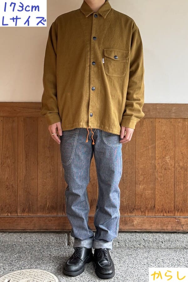 【BlueTrick】カラー刺子ワークジャンパー からし/わさび (ユニセックス)