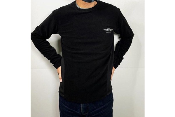 MCワークスツーパネルフリースプルオーバーブラック、ブラック3L