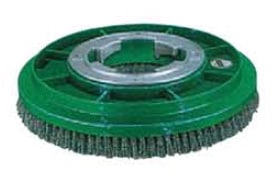 角田ブラシ　タイネックスAフロアケアブラシ　表面洗浄ブラシ緑　15インチ（14インチポリッシャー用）【研磨剤入りブラシ】