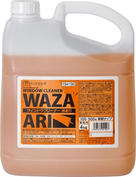 ミッケル化学　ウィンドウクリーナー技あり　4kg
