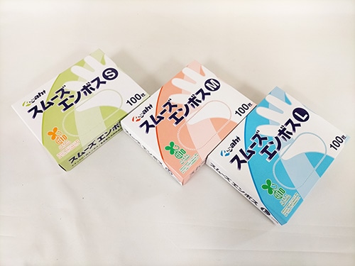 使い捨てポリ手袋　Asahi スムーズエンボス（100枚入）