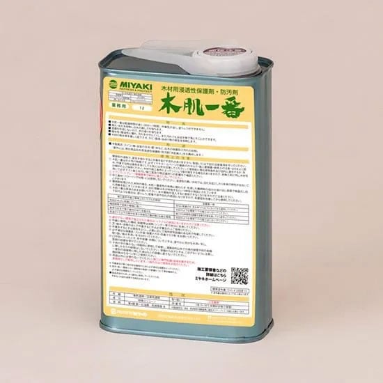 ミヤキ 木肌一番　1L　木材保護剤【屋内用】【木風呂塗布可】【溶剤浸透タイプ】