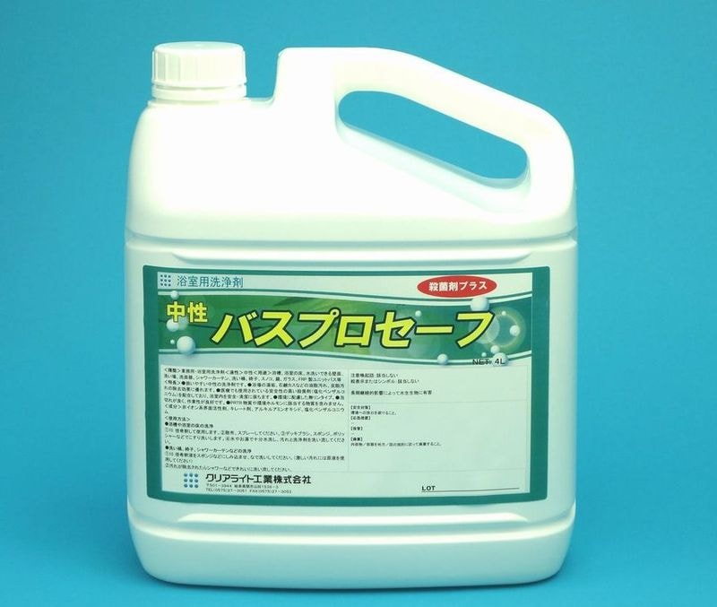 クリアライト工業　バスプロセーフ　浴室洗剤　4Lx4本　中性