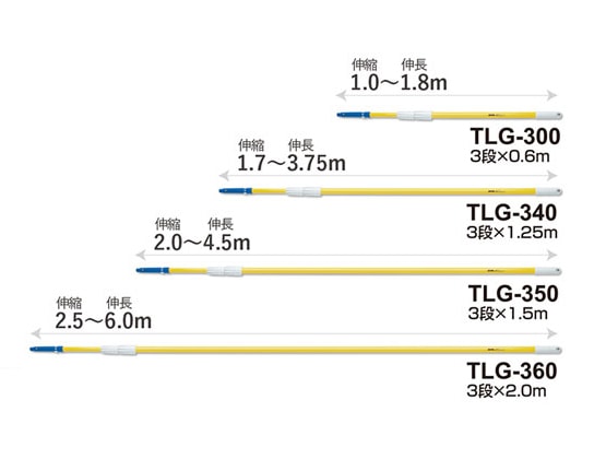 セイワ　カーボングラスファイバーポール　2.0～4.5ｍ　TLG-350