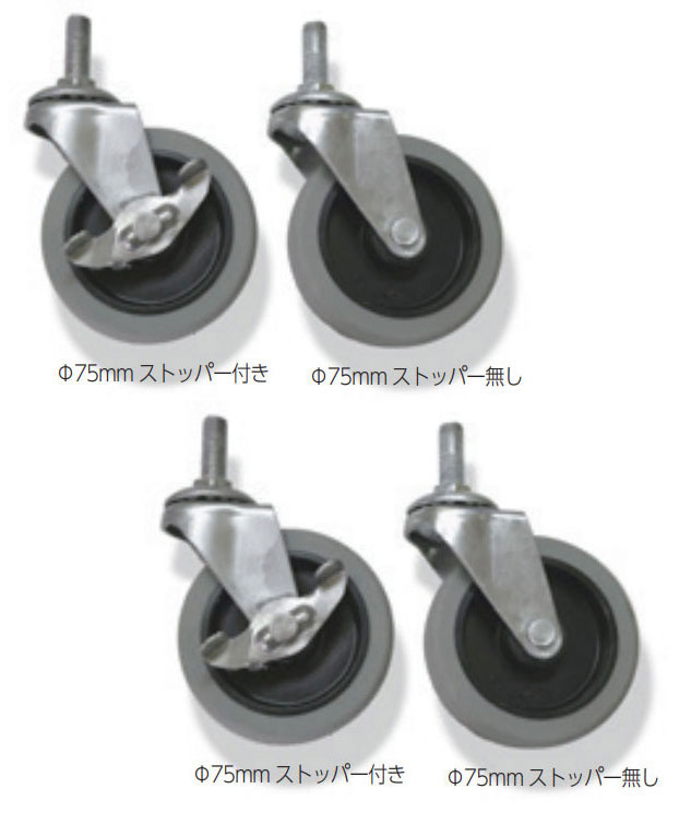 セイワ　缶キャリーキャスターセット75mm　4個入り
