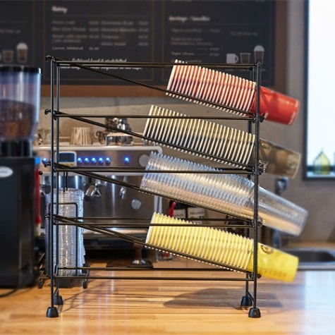 ディスペンサー4段 スタンド型ブラック(6mm)